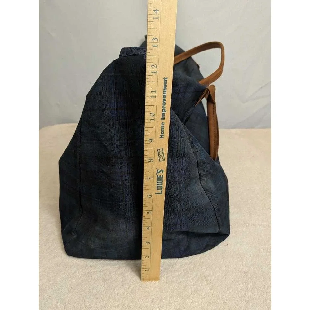 SEC‎ Conference Duffle Bag Navy Plaid Leather Trim Travel Weekender NCAA